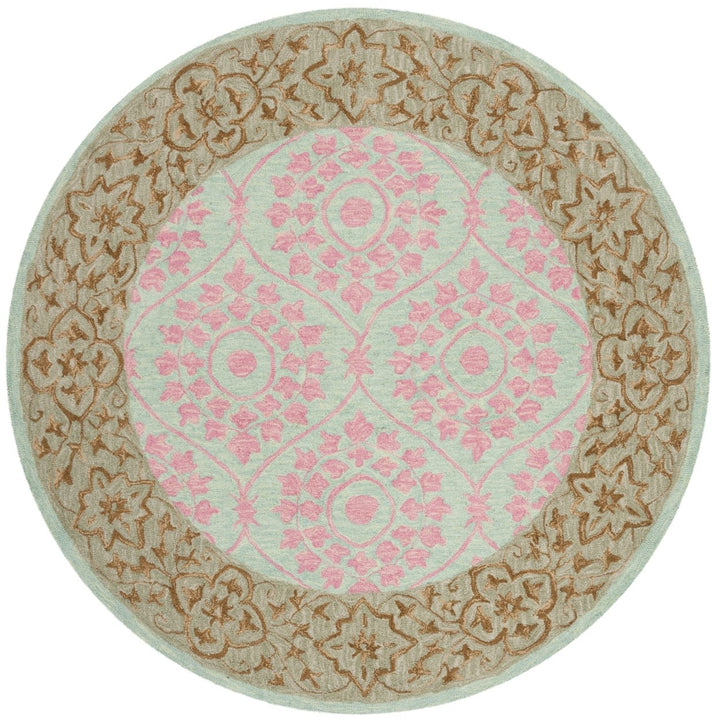 SAFAVIEH Suzani SZN103A Hand-hooked Taupe / Pink Rug Image 1