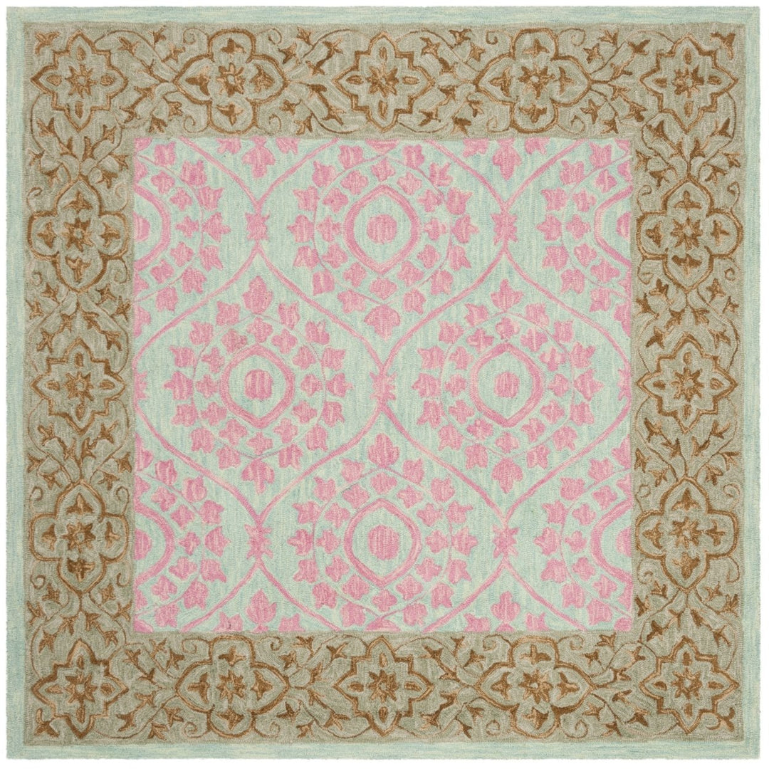 SAFAVIEH Suzani SZN103A Hand-hooked Taupe / Pink Rug Image 6