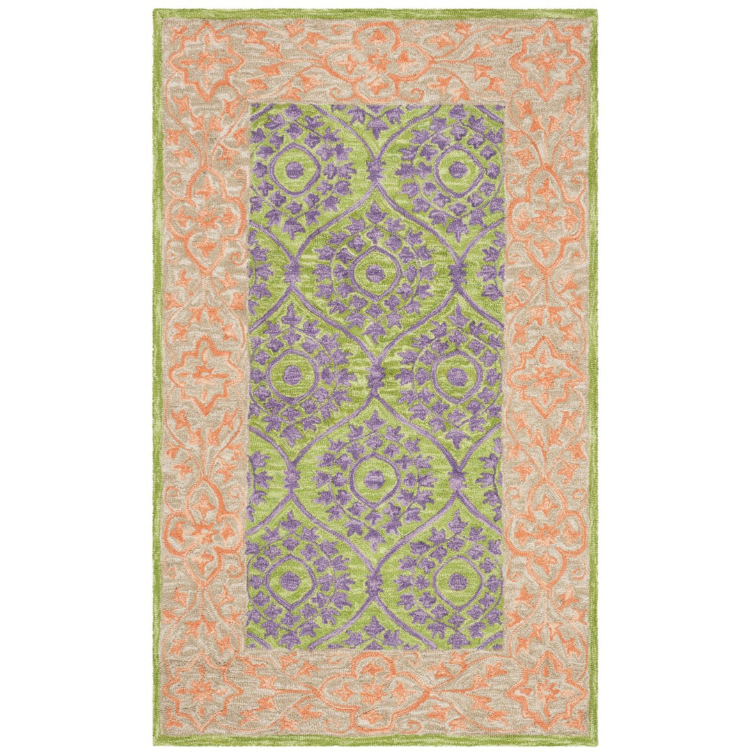 SAFAVIEH Suzani SZN102A Hand-hooked Green / Violet Rug Image 1