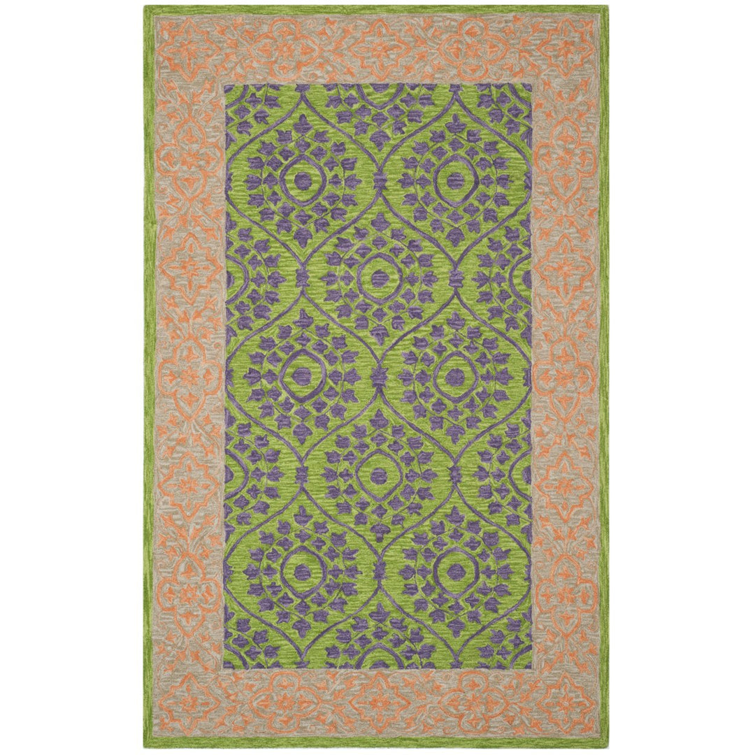 SAFAVIEH Suzani SZN102A Hand-hooked Green / Violet Rug Image 10