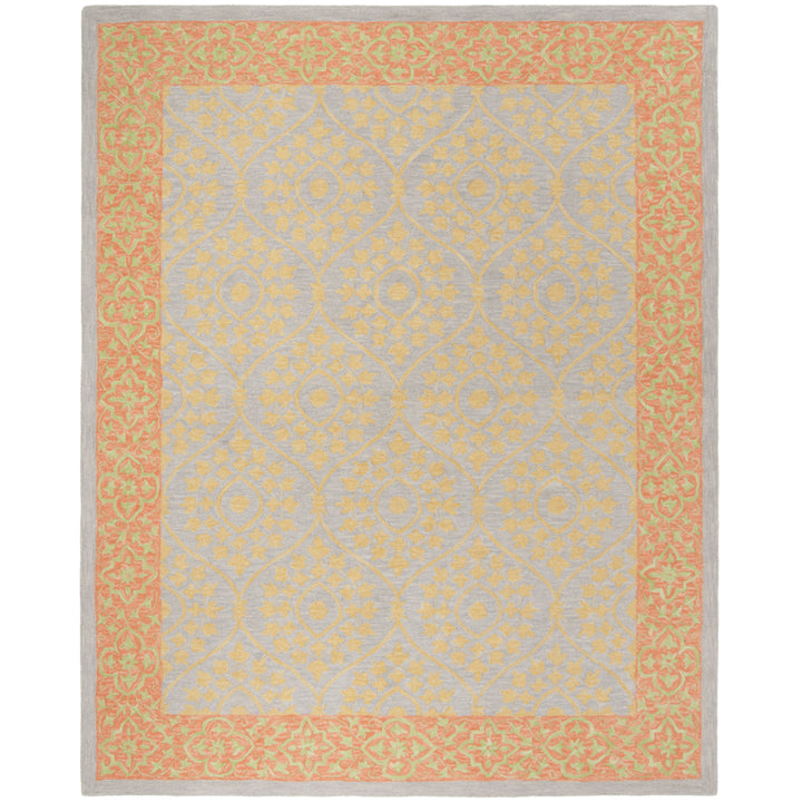 SAFAVIEH Suzani SZN105A Hand-hooked Orange / Silver Rug Image 1