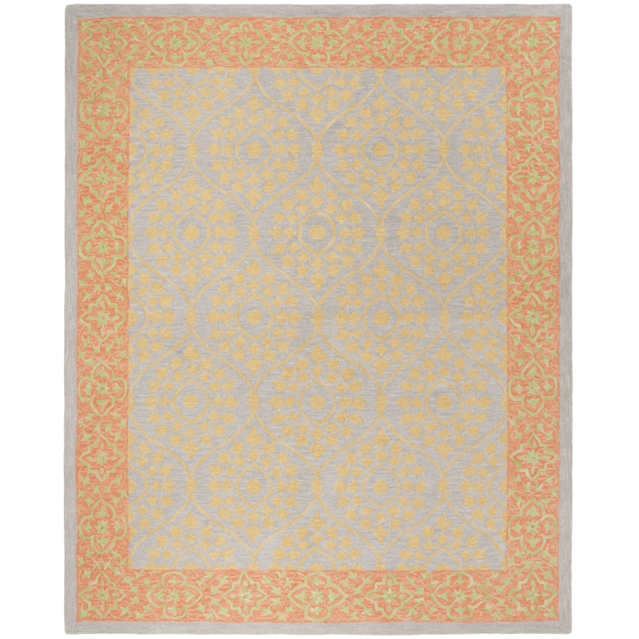 SAFAVIEH Suzani SZN105A Hand-hooked Orange / Silver Rug Image 1