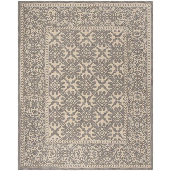 SAFAVIEH Suzani SZN101A Hand-hooked Grey / Beige Rug Image 1