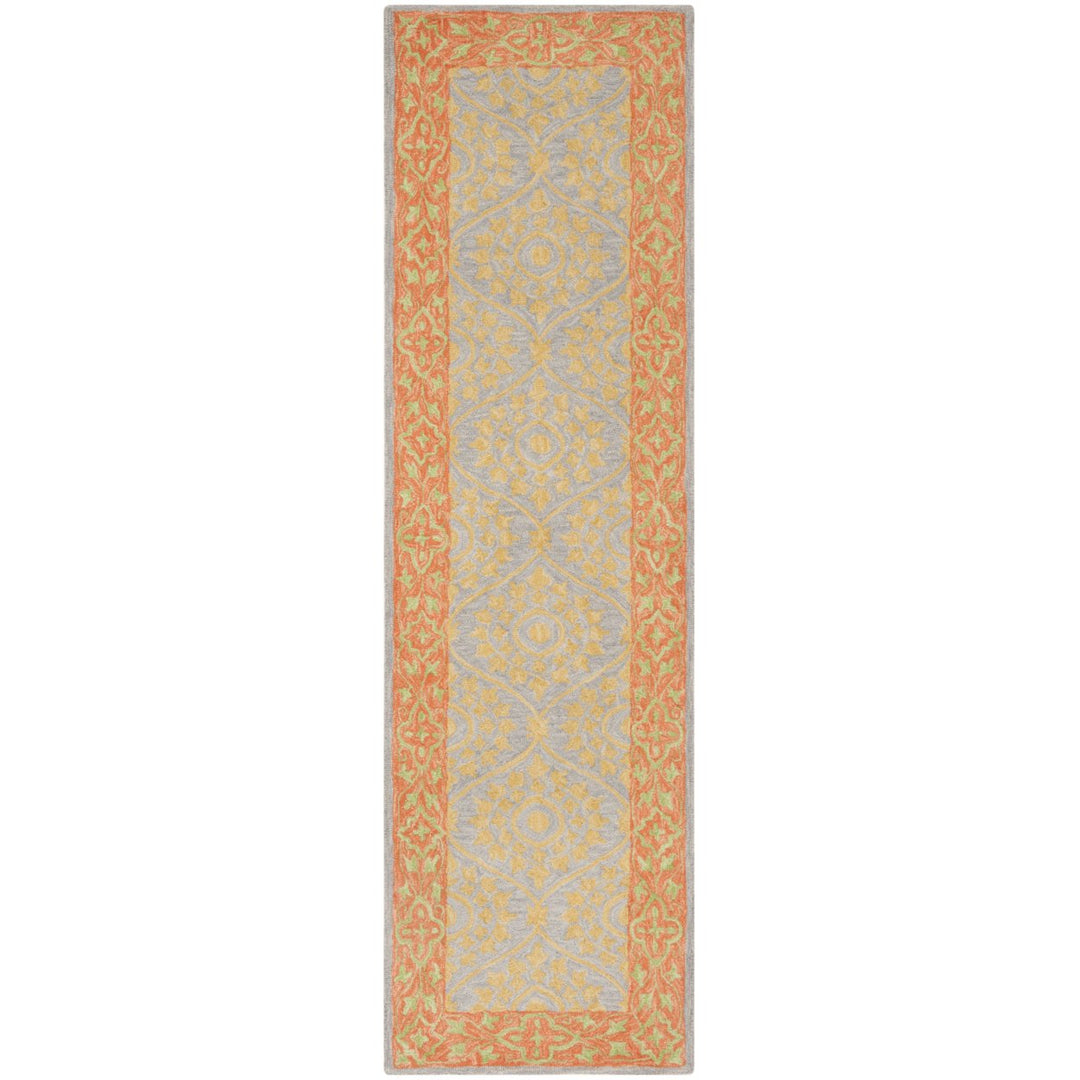 SAFAVIEH Suzani SZN105A Hand-hooked Orange / Silver Rug Image 5