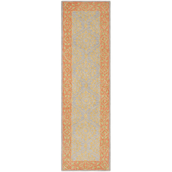 SAFAVIEH Suzani SZN105A Hand-hooked Orange / Silver Rug Image 5