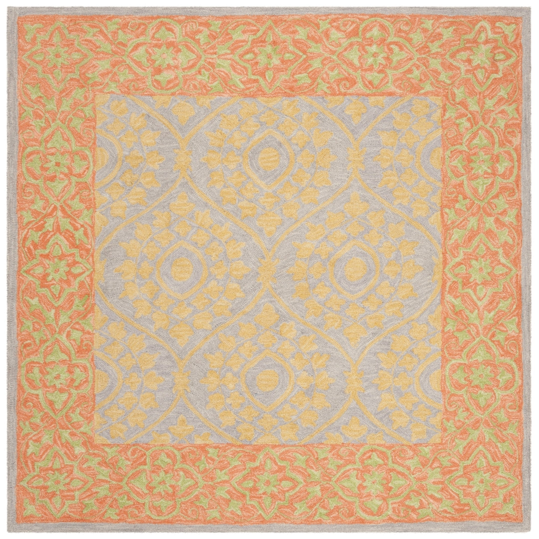 SAFAVIEH Suzani SZN105A Hand-hooked Orange / Silver Rug Image 6