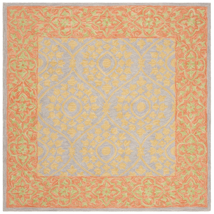 SAFAVIEH Suzani SZN105A Hand-hooked Orange / Silver Rug Image 1