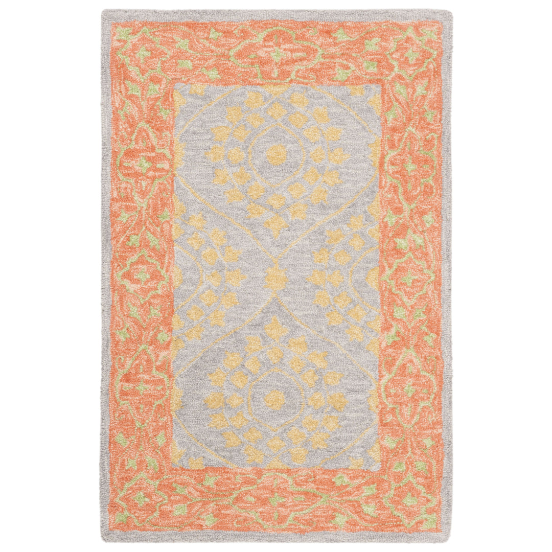 SAFAVIEH Suzani SZN105A Hand-hooked Orange / Silver Rug Image 8