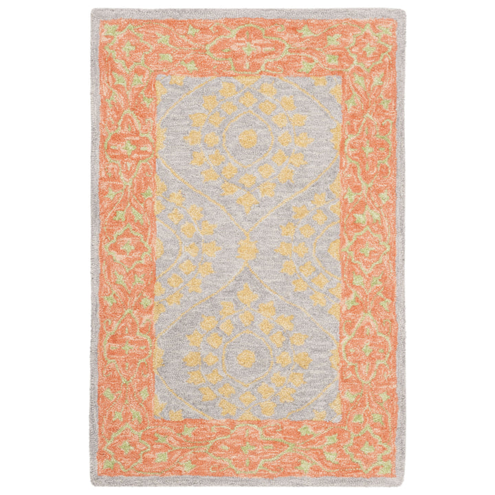 SAFAVIEH Suzani SZN105A Hand-hooked Orange / Silver Rug Image 8