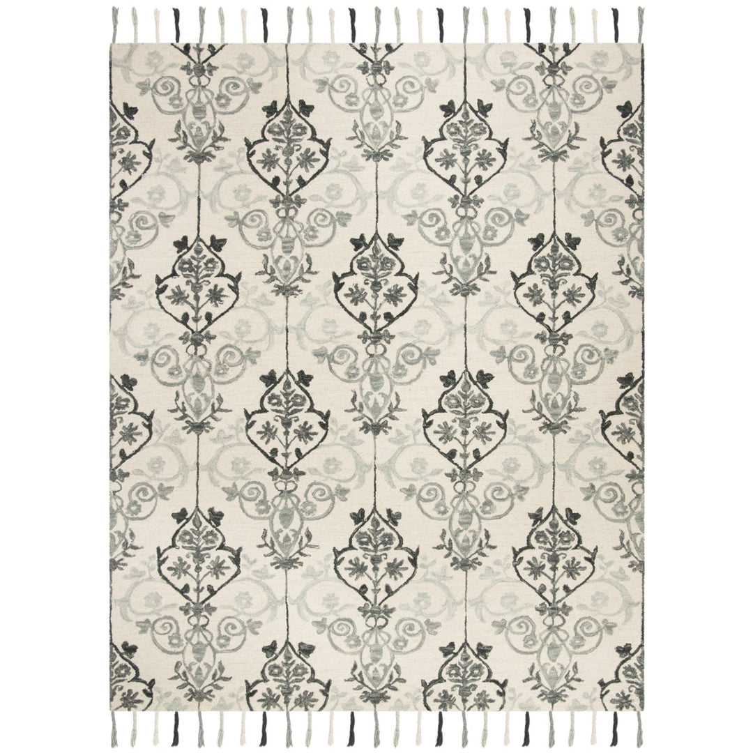 SAFAVIEH Suzani SZN204A Hand-hooked Ivory / Grey Rug Image 1