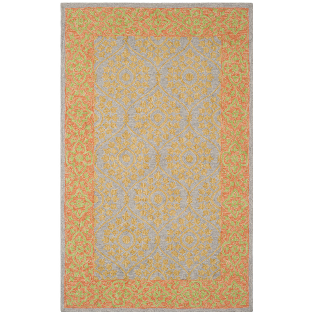 SAFAVIEH Suzani SZN105A Hand-hooked Orange / Silver Rug Image 10