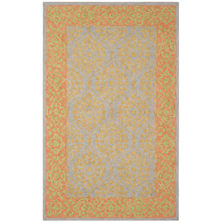 SAFAVIEH Suzani SZN105A Hand-hooked Orange / Silver Rug Image 10