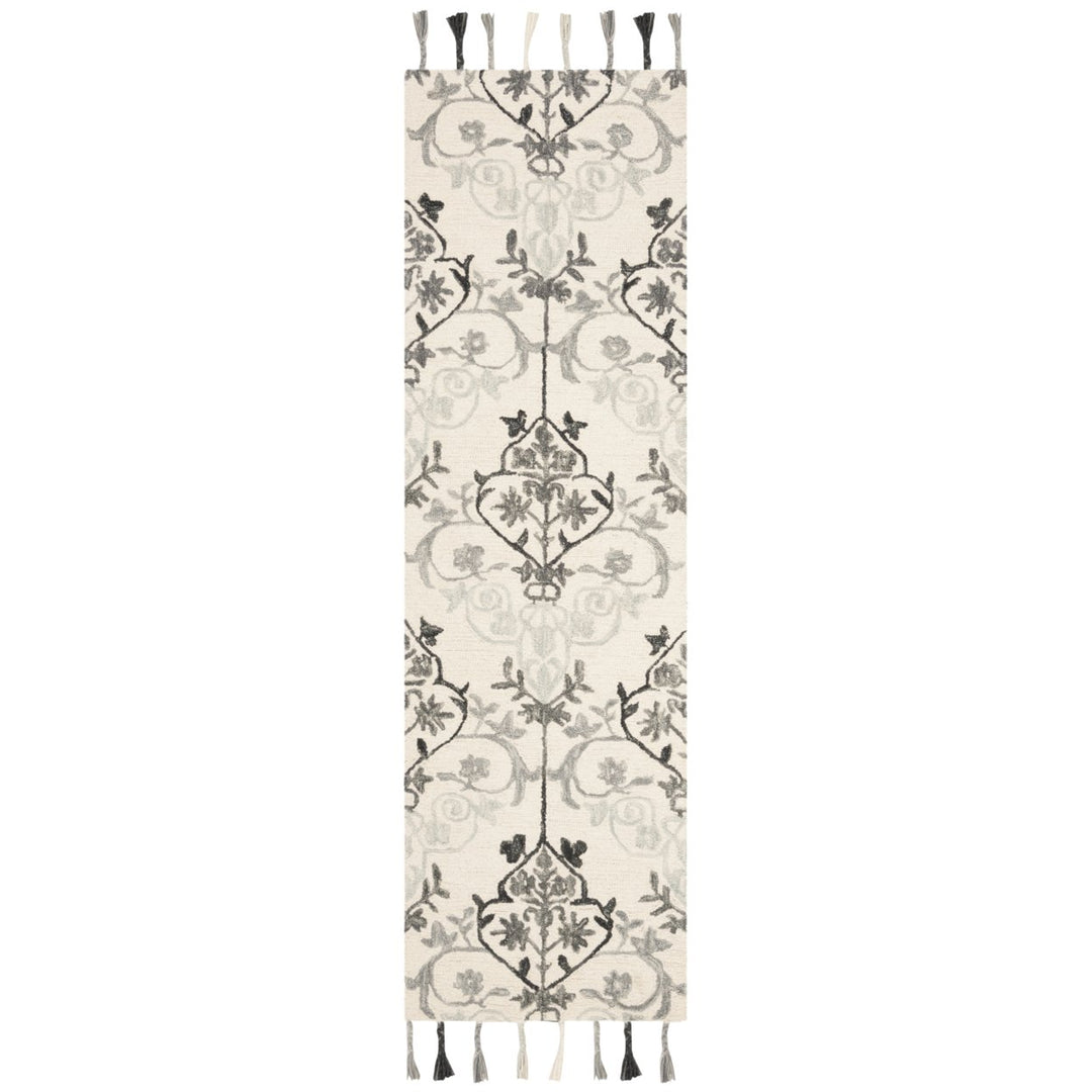 SAFAVIEH Suzani SZN204A Hand-hooked Ivory / Grey Rug Image 1