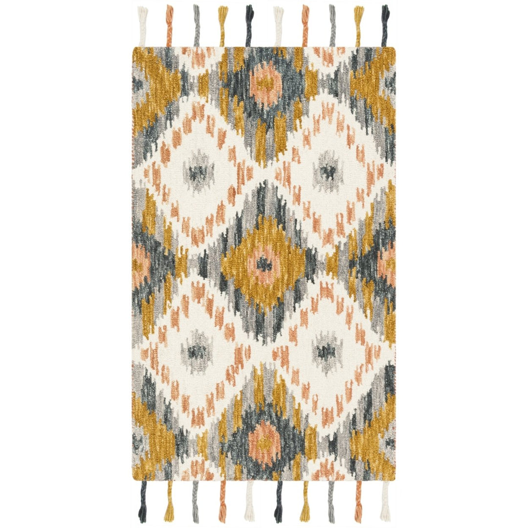 SAFAVIEH Suzani SZN201A Hand-hooked Ivory / Gold Rug Image 1