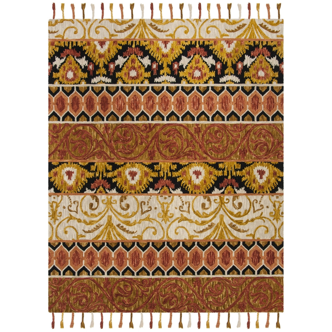 SAFAVIEH Suzani SZN203A Hand-hooked Rust / Gold Rug Image 1