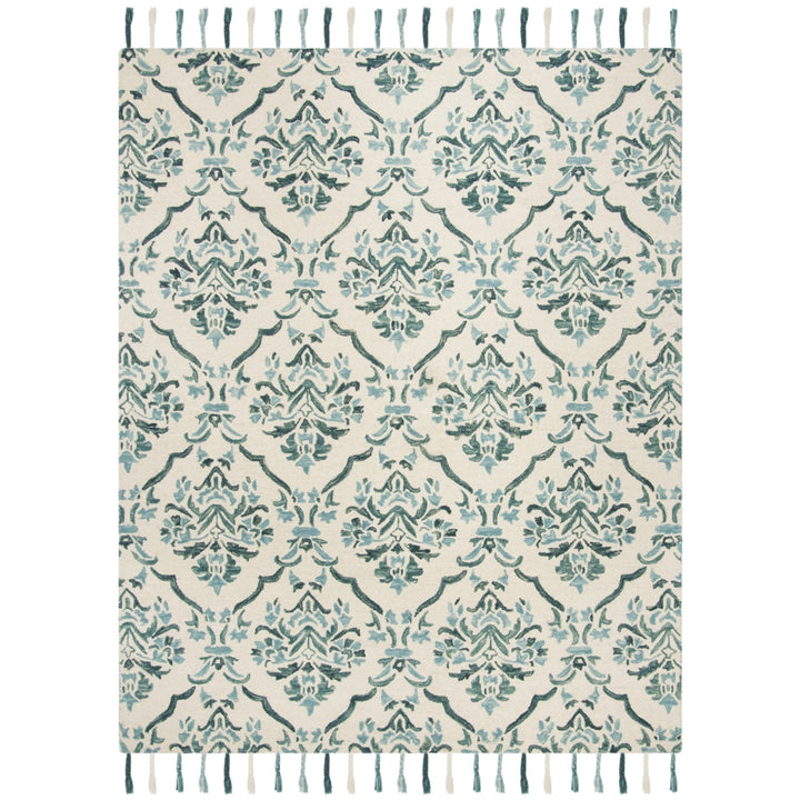 SAFAVIEH Suzani SZN205A Hand-hooked Ivory /Turquoise Rug Image 1