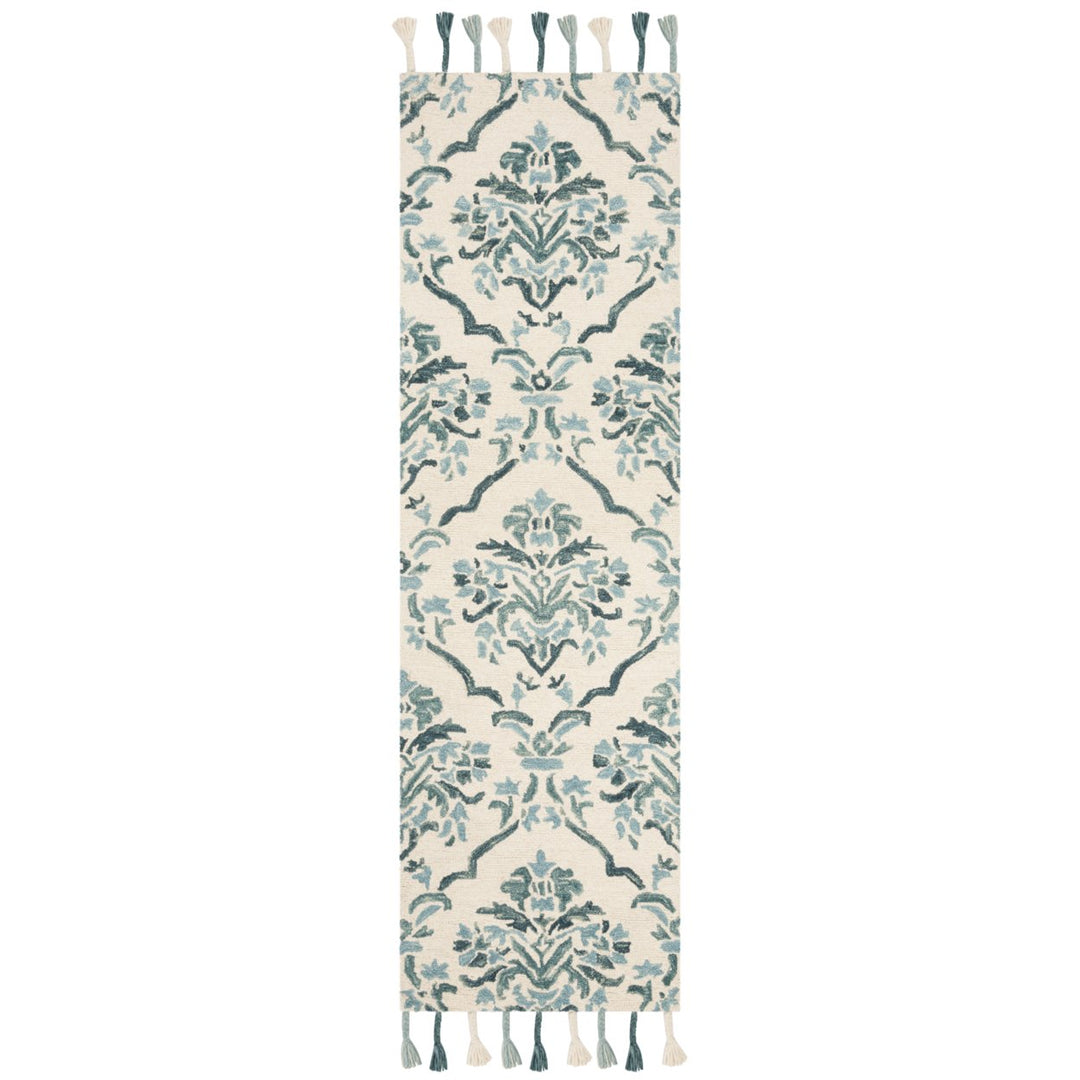 SAFAVIEH Suzani SZN205A Hand-hooked Ivory /Turquoise Rug Image 3