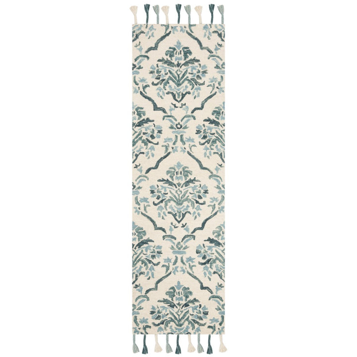 SAFAVIEH Suzani SZN205A Hand-hooked Ivory /Turquoise Rug Image 3