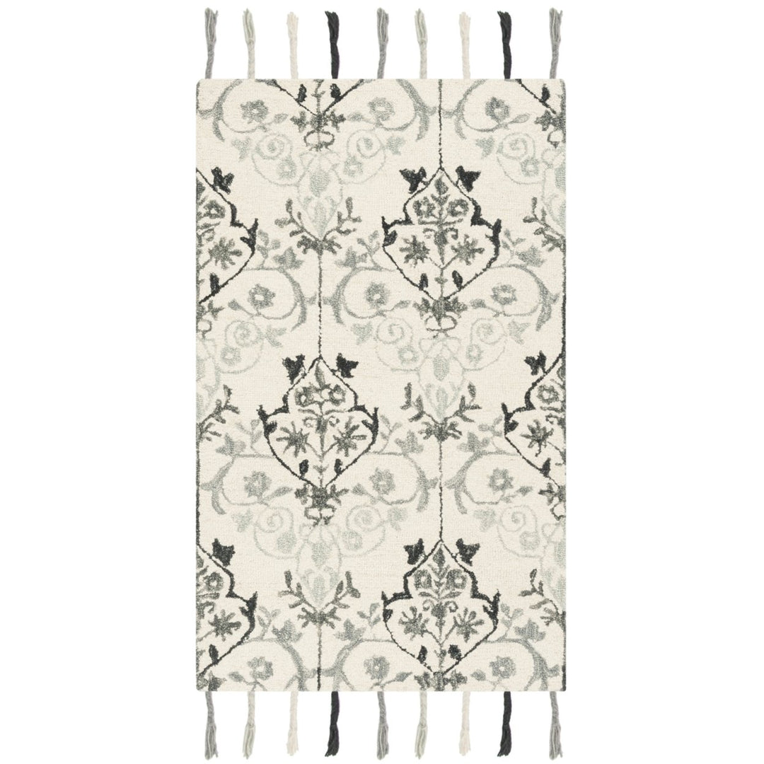 SAFAVIEH Suzani SZN204A Hand-hooked Ivory / Grey Rug Image 1