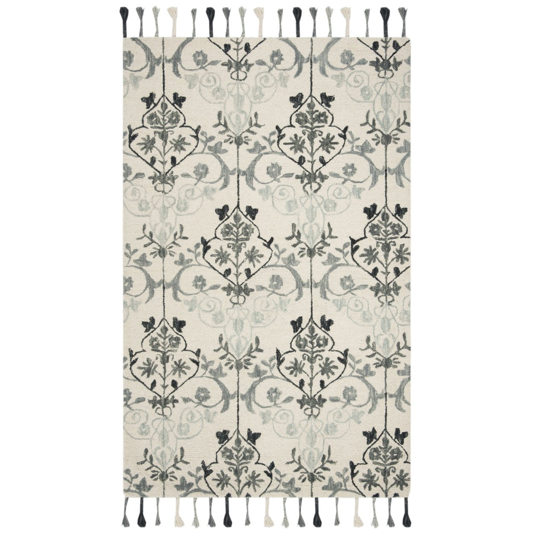 SAFAVIEH Suzani SZN204A Hand-hooked Ivory / Grey Rug Image 8