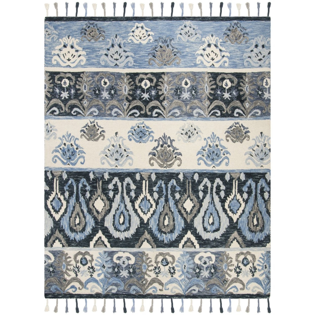 SAFAVIEH Suzani SZN208A Hand-hooked Blue / Ivory Rug Image 1