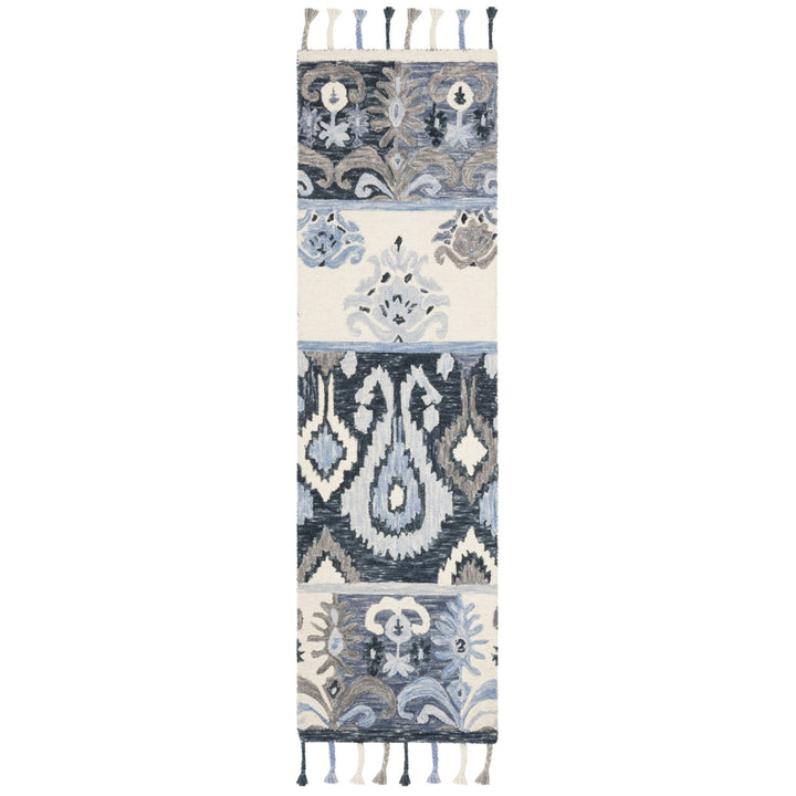 SAFAVIEH Suzani SZN208A Hand-hooked Blue / Ivory Rug Image 3