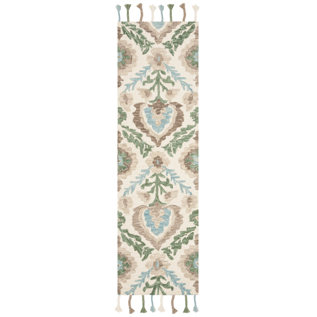 SAFAVIEH Suzani SZN207A Hand-hooked Ivory /Turquoise Rug Image 3