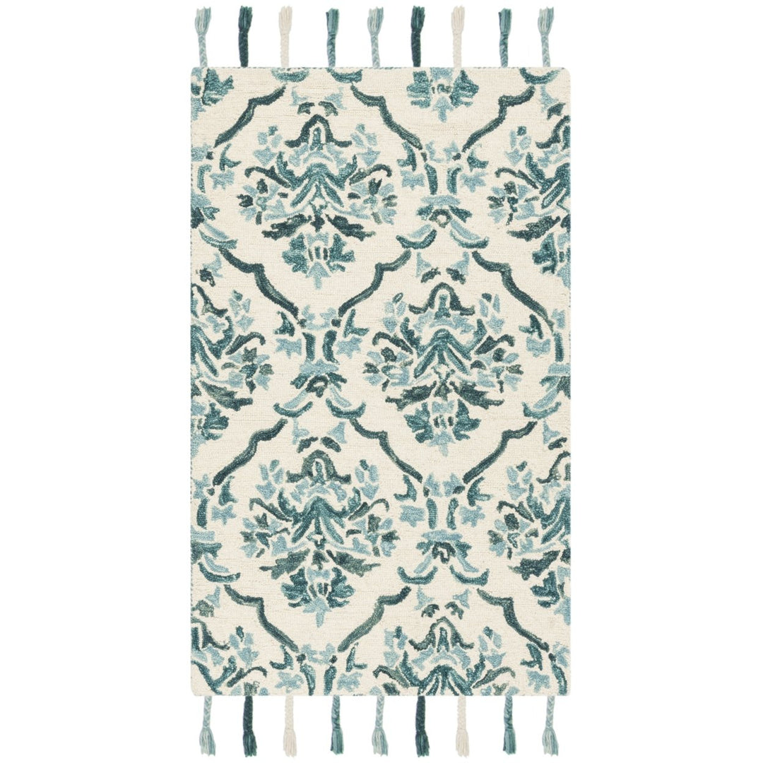 SAFAVIEH Suzani SZN205A Hand-hooked Ivory /Turquoise Rug Image 7