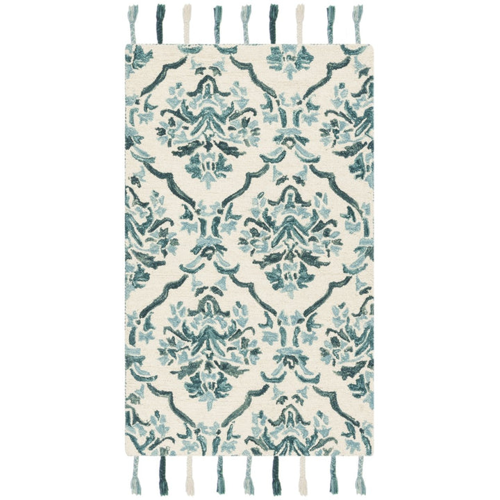 SAFAVIEH Suzani SZN205A Hand-hooked Ivory /Turquoise Rug Image 7