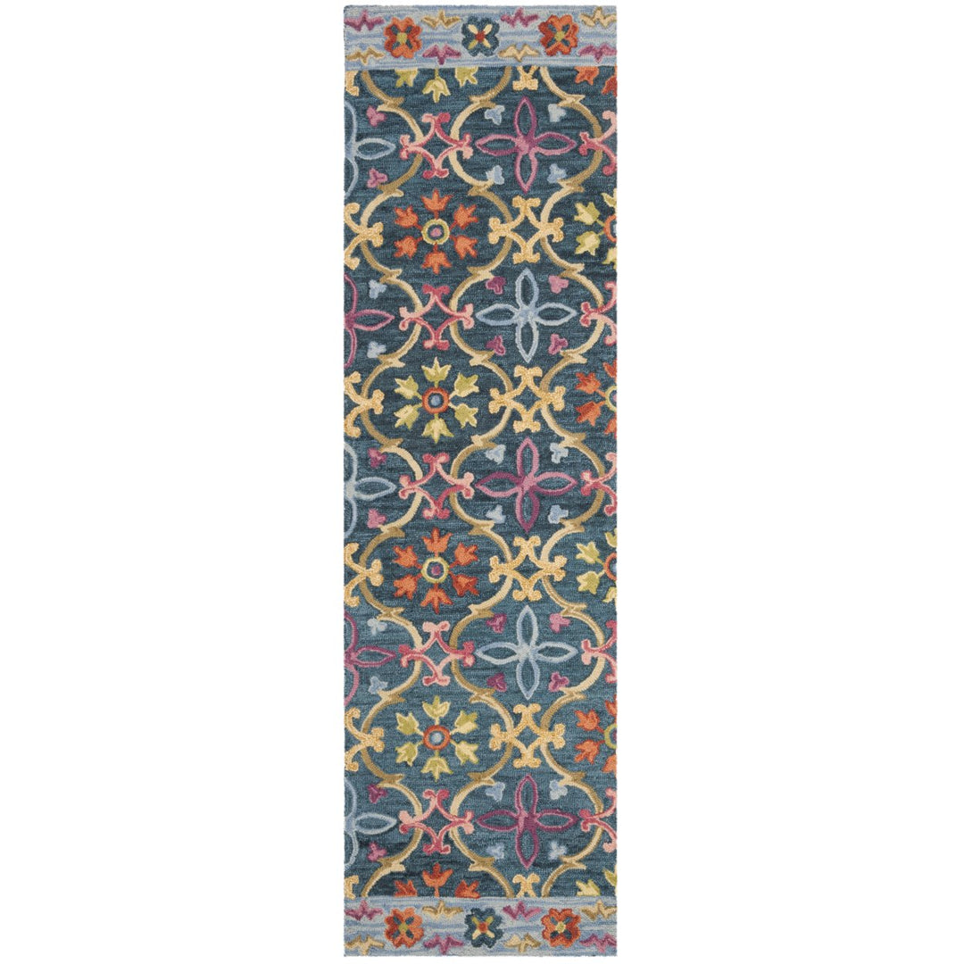 SAFAVIEH Suzani SZN310A Hand-hooked Blue / Multi Rug Image 3