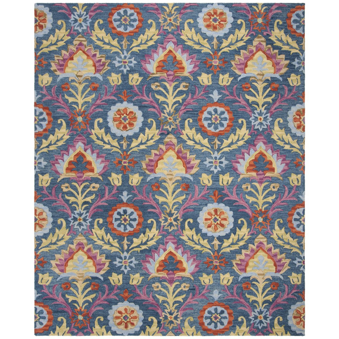 SAFAVIEH Suzani SZN312A Hand-hooked Blue / Multi Rug Image 1