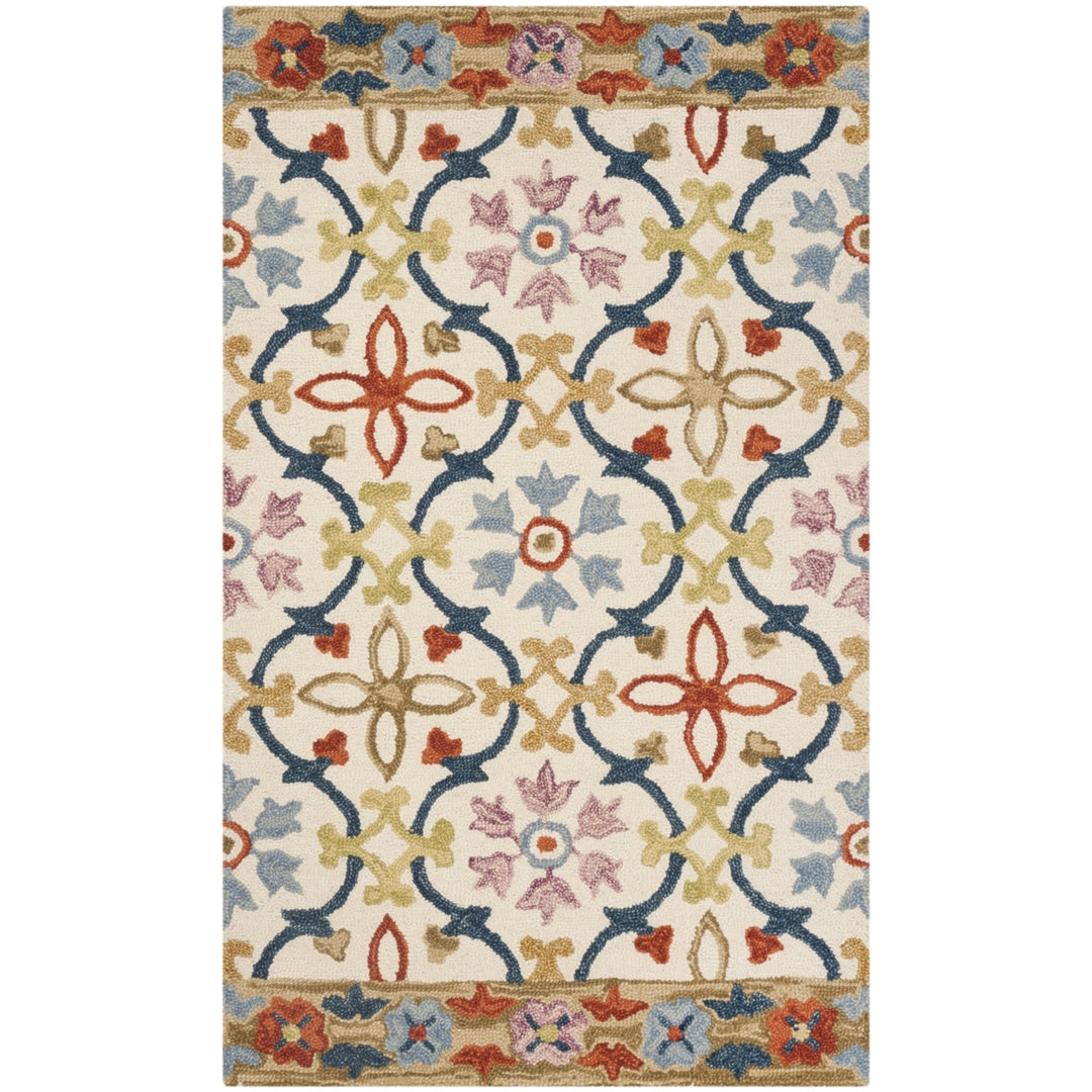 SAFAVIEH Suzani SZN310B Hand-hooked Ivory / Multi Rug Image 5