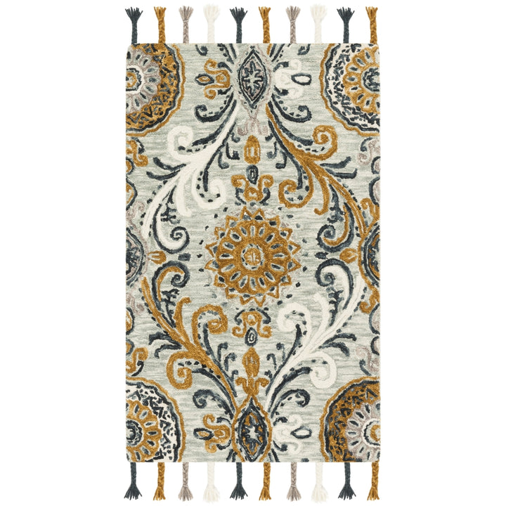 SAFAVIEH Suzani SZN209A Light Green / Ivory Rug Image 7