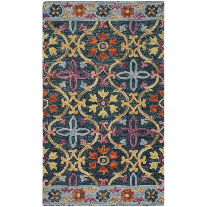 SAFAVIEH Suzani SZN310A Hand-hooked Blue / Multi Rug Image 7