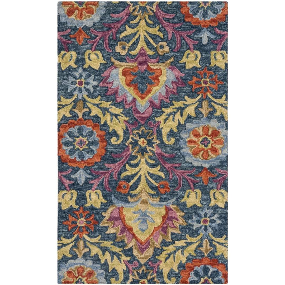 SAFAVIEH Suzani SZN312A Hand-hooked Blue / Multi Rug Image 5