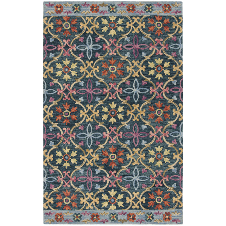 SAFAVIEH Suzani SZN310A Hand-hooked Blue / Multi Rug Image 1