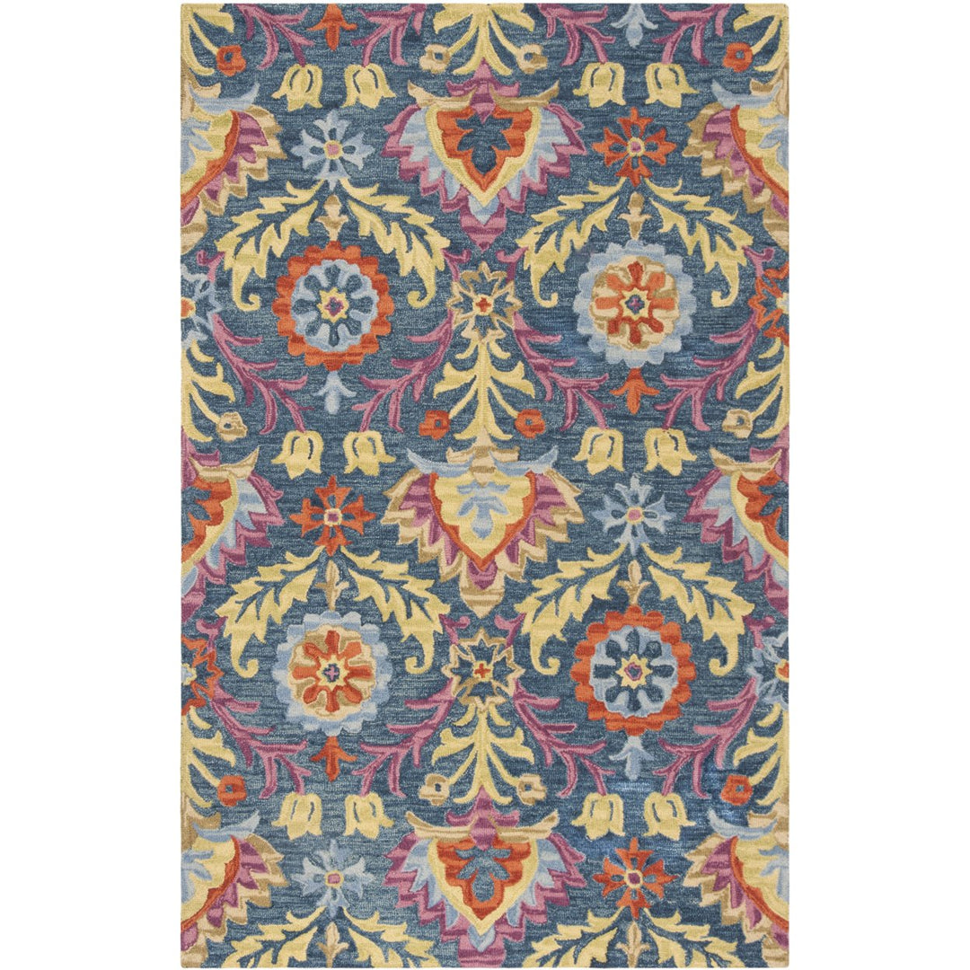 SAFAVIEH Suzani SZN312A Hand-hooked Blue / Multi Rug Image 1