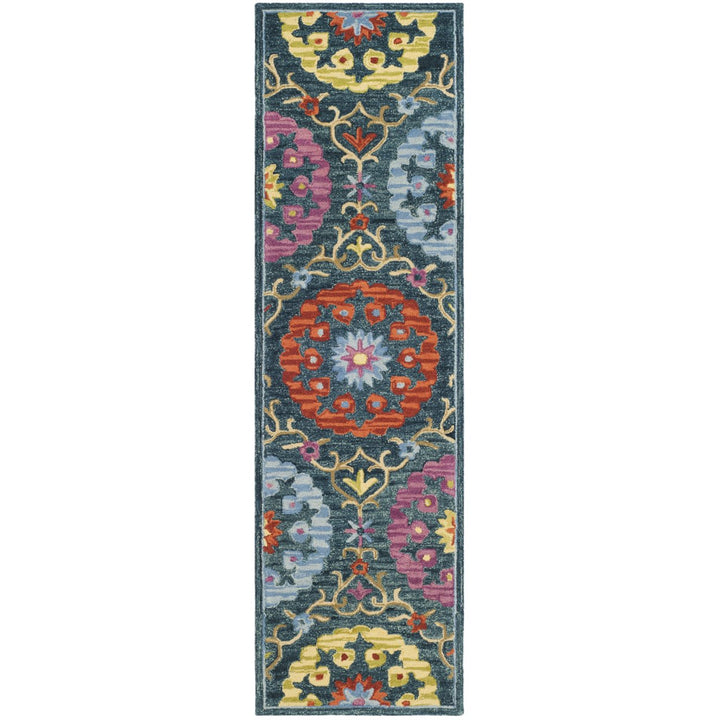 SAFAVIEH Suzani SZN328A Hand-hooked Blue / Multi Rug Image 1