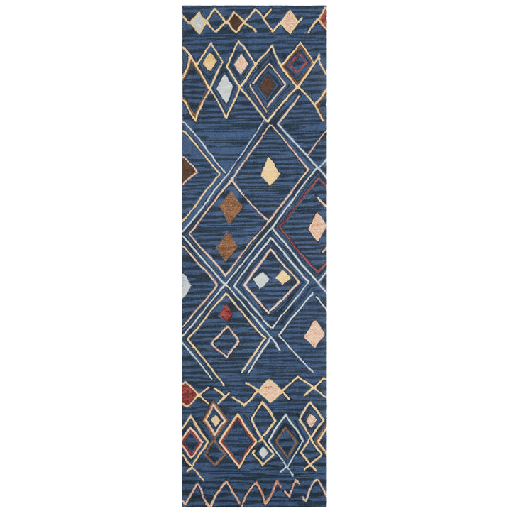 SAFAVIEH Suzani SZN316A Hand-hooked Blue / Multi Rug Image 3