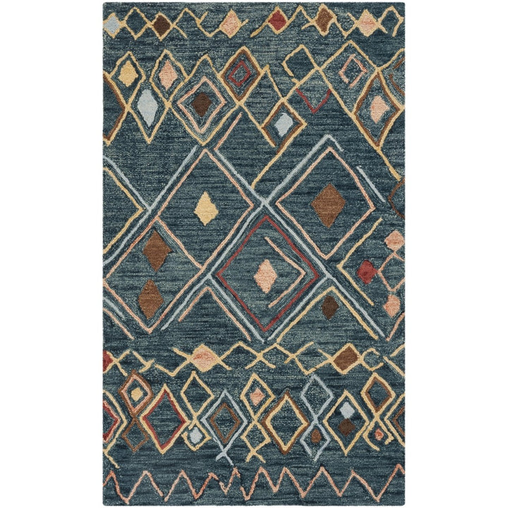 SAFAVIEH Suzani SZN314A Hand-hooked Dark Blue /Multi Rug Image 5