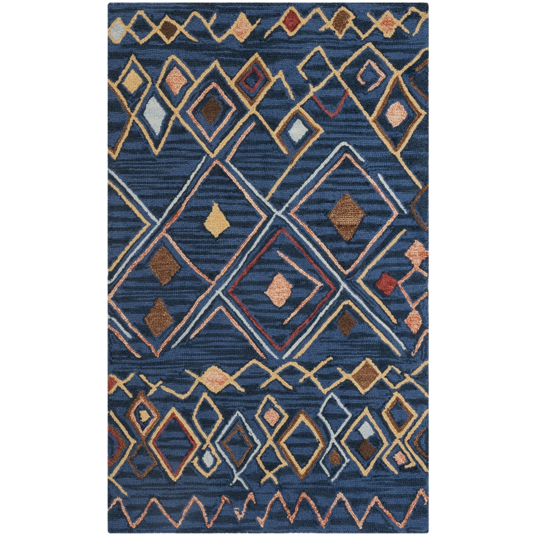 SAFAVIEH Suzani SZN316A Hand-hooked Blue / Multi Rug Image 5