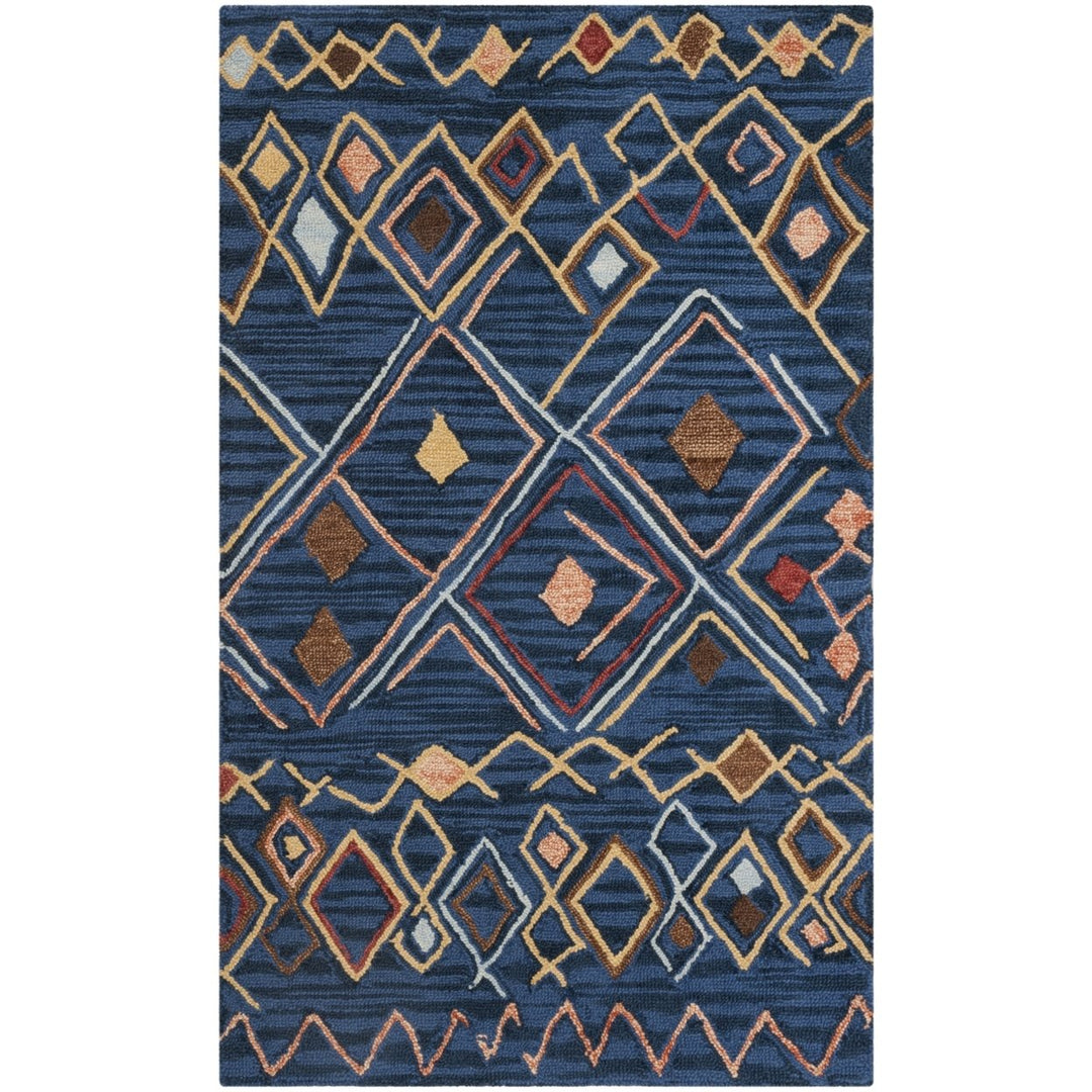 SAFAVIEH Suzani SZN316A Hand-hooked Blue / Multi Rug Image 1