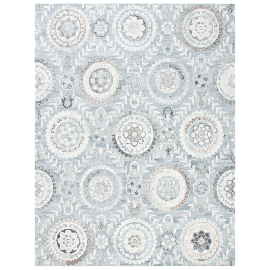 SAFAVIEH Suzani Collection SZN334F Handmade Grey Rug Image 1