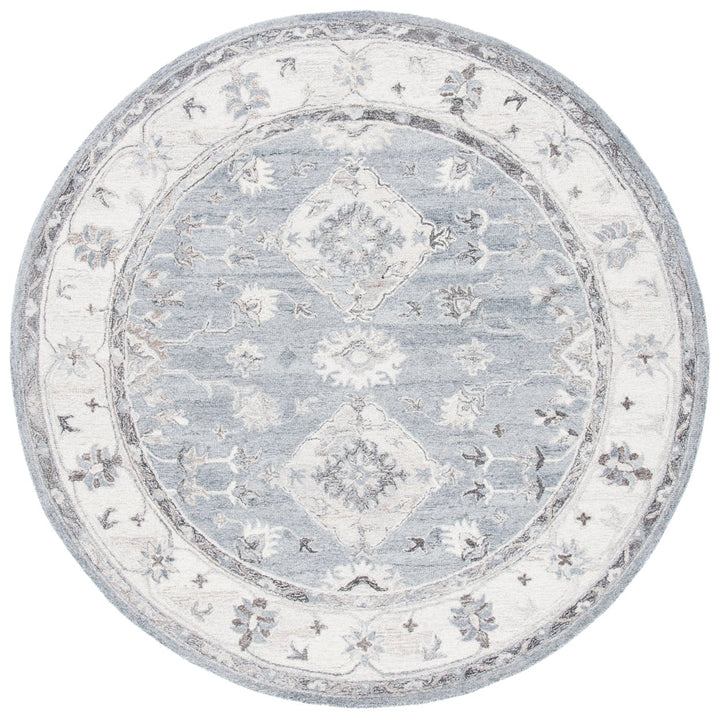 SAFAVIEH Suzani SZN331A Handmade Grey / Ivory Rug Image 1