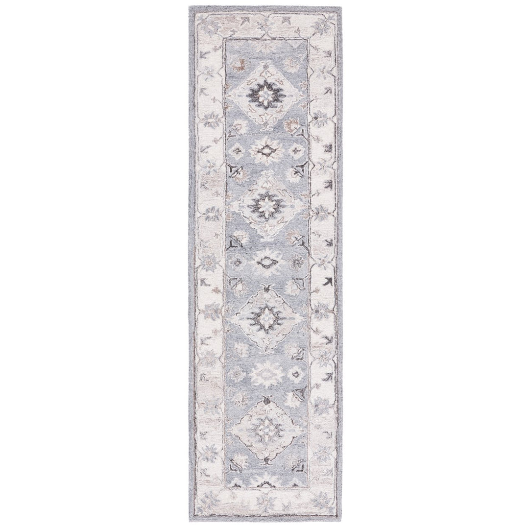 SAFAVIEH Suzani SZN331A Handmade Grey / Ivory Rug Image 1