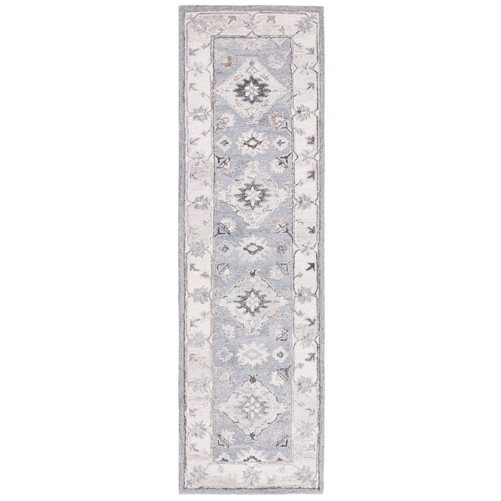 SAFAVIEH Suzani SZN331A Handmade Grey / Ivory Rug Image 1