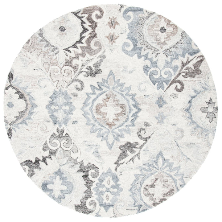 SAFAVIEH Suzani SZN336A Handmade Ivory / Grey Rug Image 4