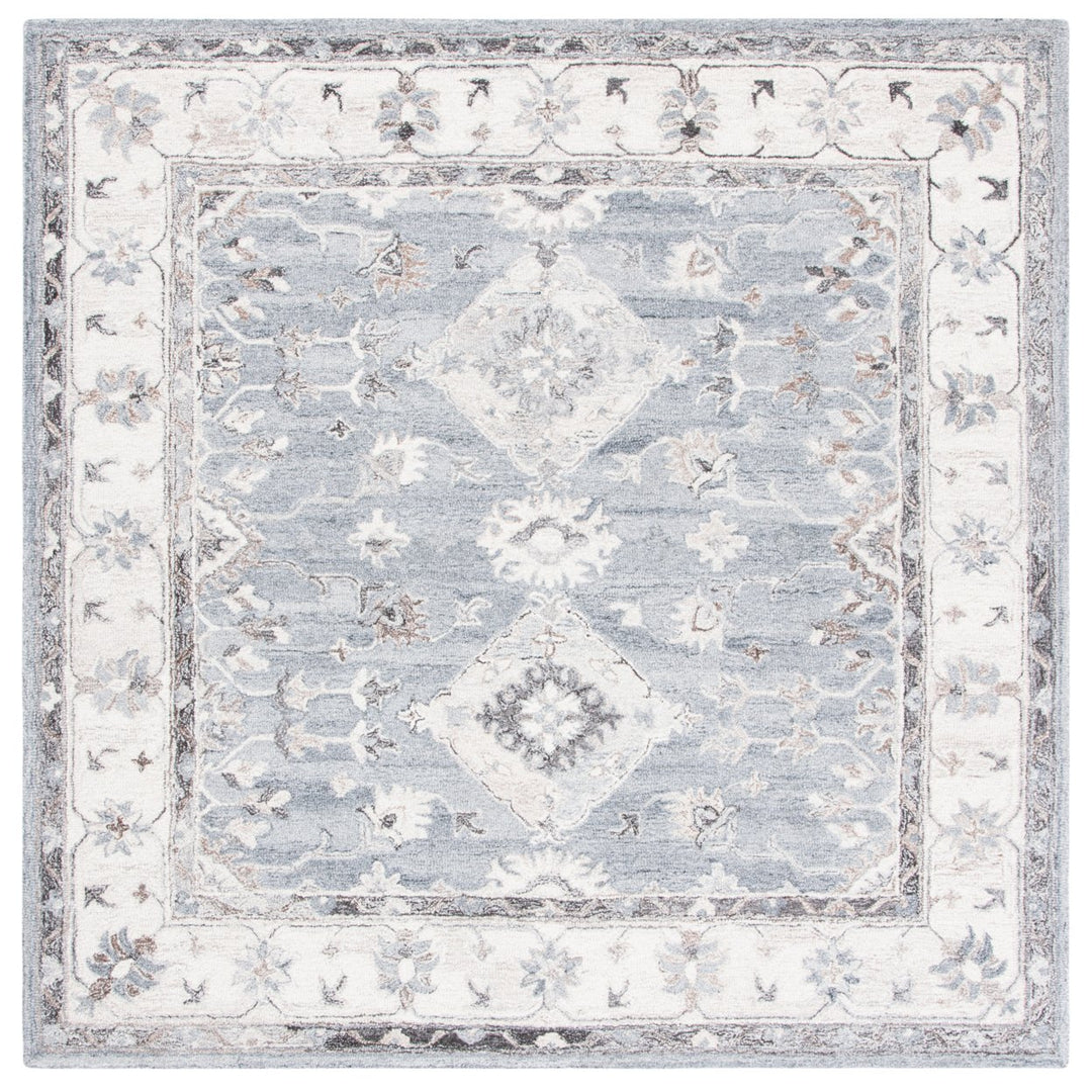 SAFAVIEH Suzani SZN331A Handmade Grey / Ivory Rug Image 1