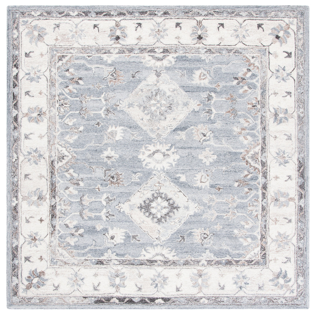 SAFAVIEH Suzani SZN331A Handmade Grey / Ivory Rug Image 1