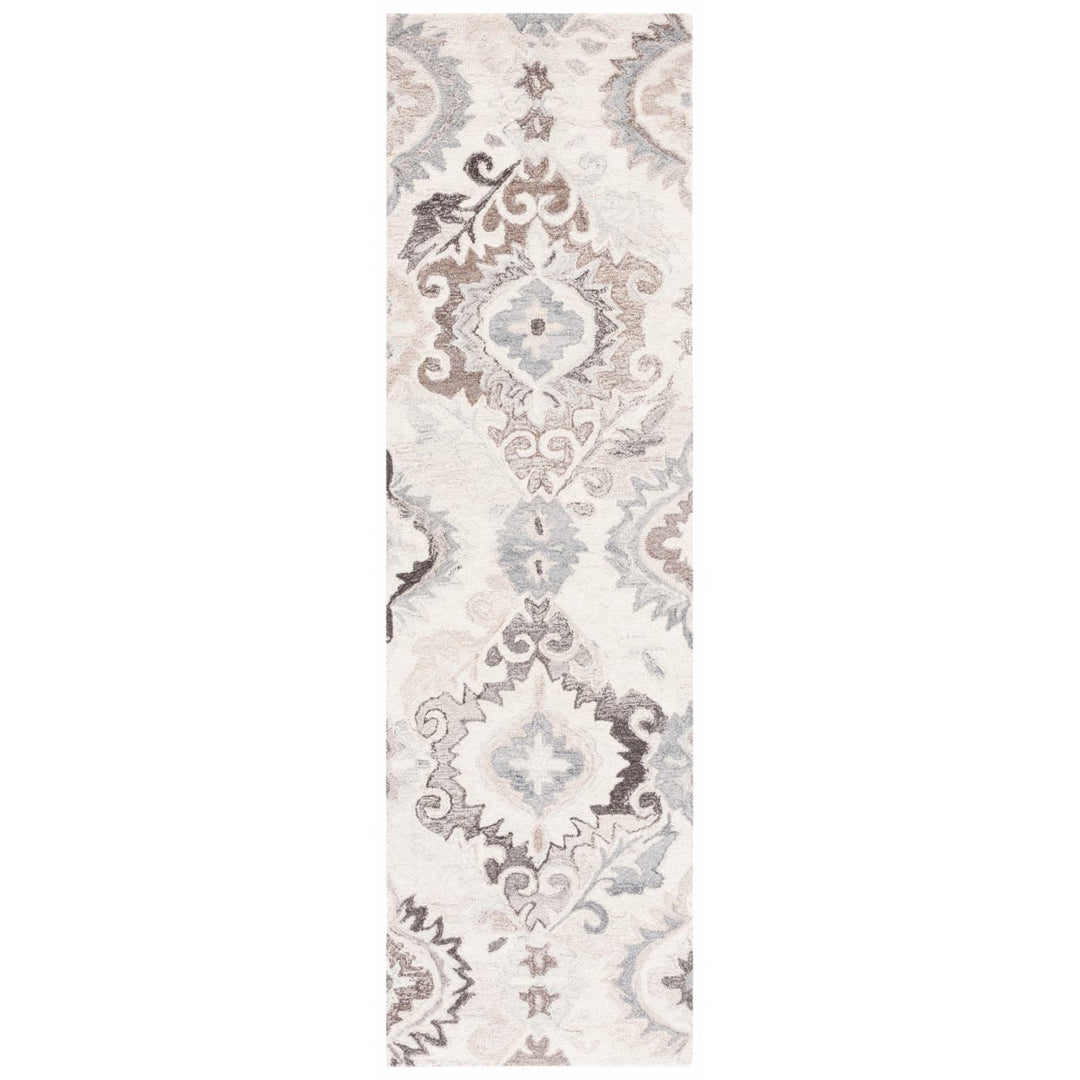 SAFAVIEH Suzani SZN336A Handmade Ivory / Grey Rug Image 5